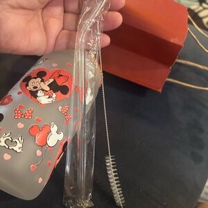 NIB Mickey and Minnie Mouse Frosted Water Glass Cup